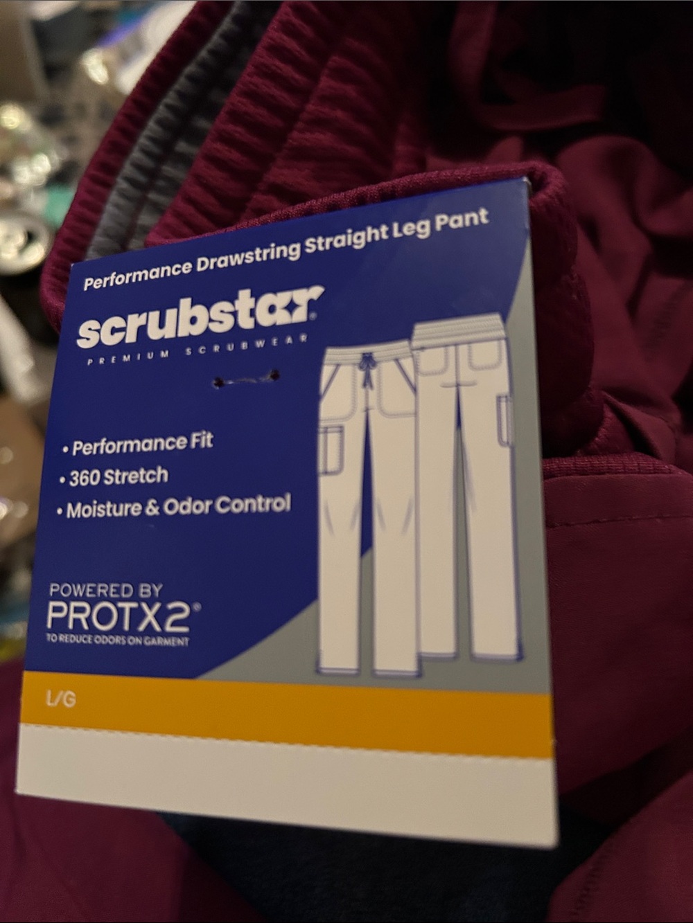 Scrubstar woman Drawstring Straight Leg Pants - Maroon
